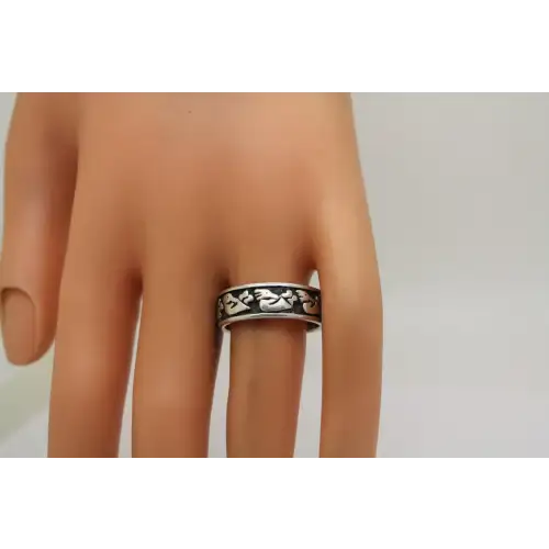 Vtg. .925 S.S. ZUNI KOKOPELLI WEDDING 7mm BAND ring size 10