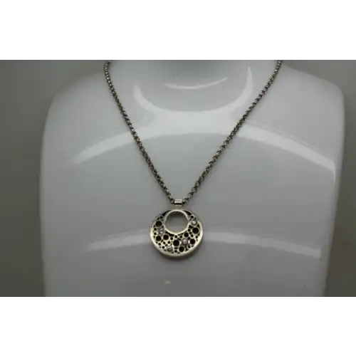Vtg. BAILEY, BANKS & BIDDLE .925 S.S. WHITE SAPPHIRE CIRCLE necklace