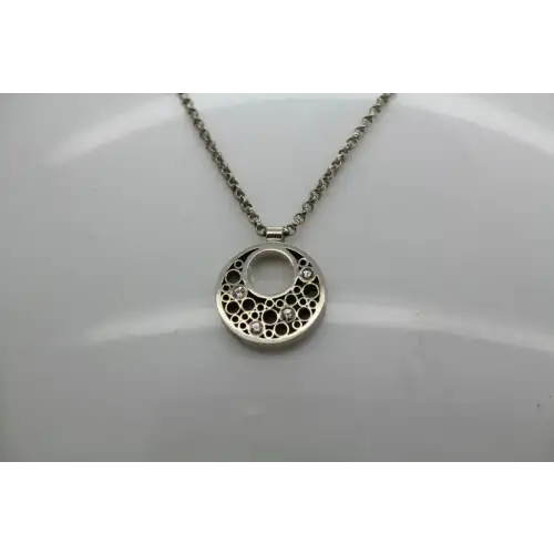 Vtg. BAILEY, BANKS & BIDDLE .925 S.S. WHITE SAPPHIRE CIRCLE necklace