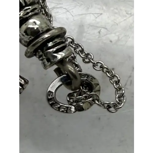 Vtg. BEAU STERLING .925 S.S. FAUX PEARL 3D SNOWMAN CHARM necklace (5)