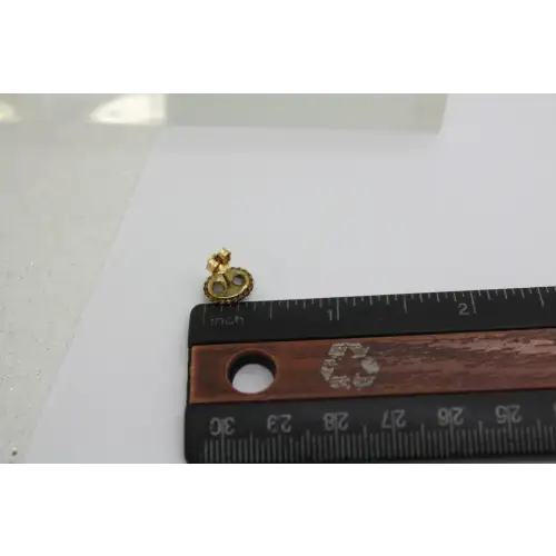 Vtg. CARLA 14k Y.G. Oval Cut OPAL STUD earrings 7mm x 5mm #