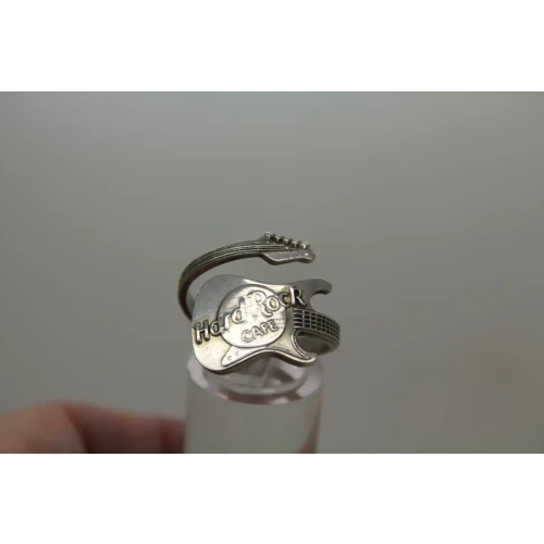 Vtg. HARD ROCK CAFE .925 S.S. GUITAR WRAP ring size 8