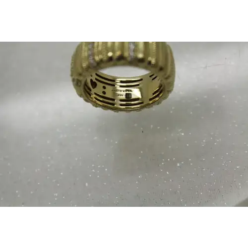 Vtg. JUDITH RIPKA gold over .925 S.S. CZ WIDE BAND size 10 #