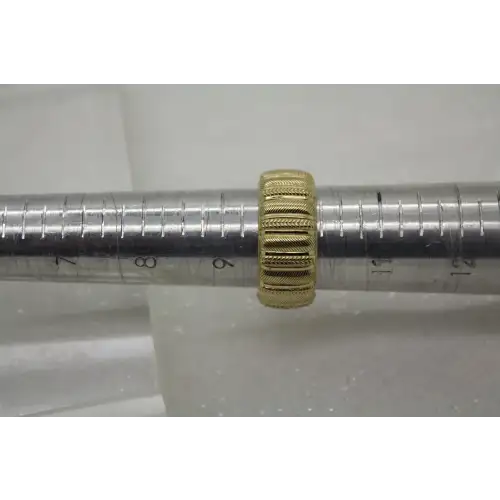 Vtg. JUDITH RIPKA gold over .925 S.S. CZ WIDE BAND size 10 #