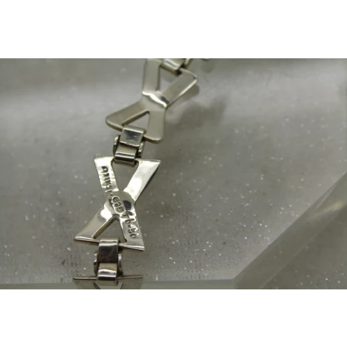 Vtg. MEXICO TO-30 .925 S.S. X BOW LINK DESIGN bracelet 7 1/2