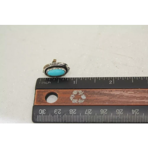 Vtg. NATIVE AMERICAN .925 S.S. TURQUOISE SHADOW BOX earrings