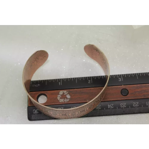 Vtg. PRESSED EMBOSSED COPPER SOUTHWESTERN FLOWER CUFF 7