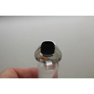 Vtg. SETA .925 S.S. BLACK ONYX MEN'S ring size 11.25