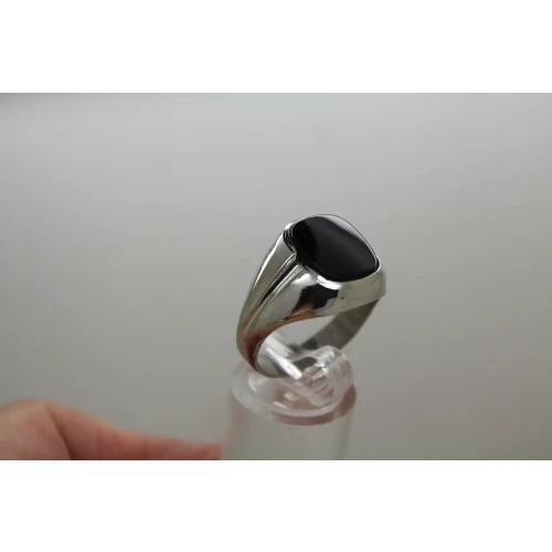 Vtg. SETA .925 S.S. BLACK ONYX MEN'S ring size 11.25