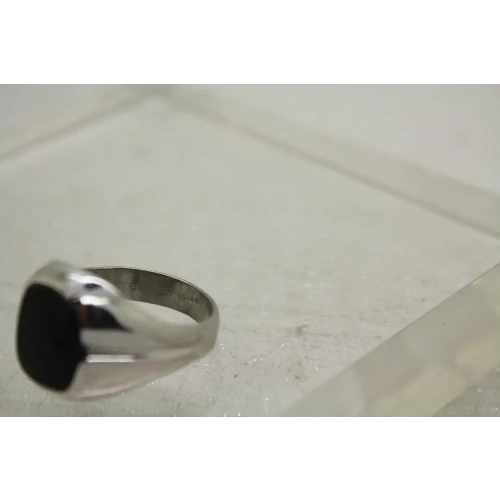 Vtg. SETA .925 S.S. BLACK ONYX MEN'S ring size 11.25