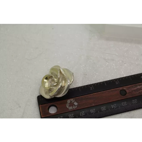 Vtg. Signed .925 S.S. DIMENSIONAL HOLLOW ROSE Clip On Earrings