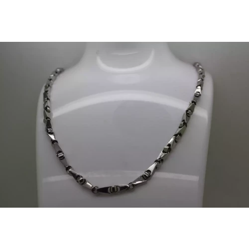 Vtg. Signed GM .925 S.S. UNIQUE LINK BIKER CHAIN necklace 30