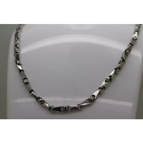 Vtg. Signed GM .925 S.S. UNIQUE LINK BIKER CHAIN necklace 30