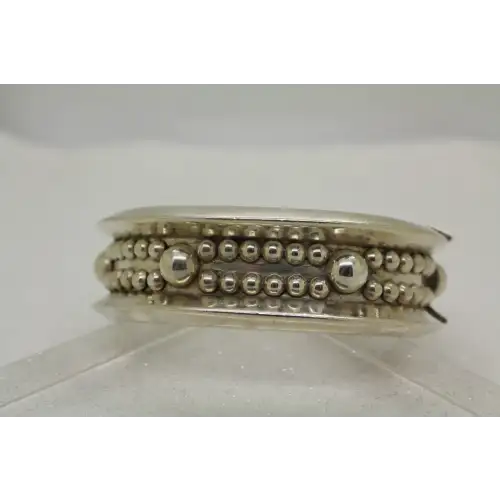 Vtg. TH-105 FHV MEXICO .925 S.S. BEADED HINGED BANGLE 55g