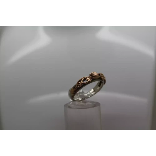 WELSH CLOGAU GOLD .925 S.S. 10k R.G. TREE OF LIFE band size 7