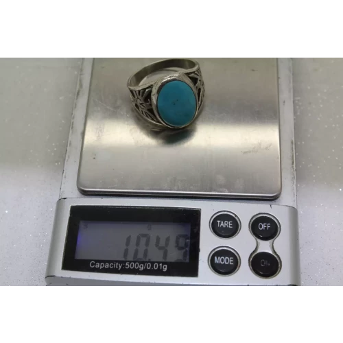 WHEELER Sterling Silver TURQUOISE EAGLE ring size 12.75