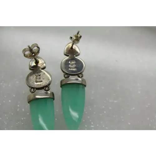 WK WHITNEY KELLEY .925 S.S. JADEITE LAPIS LAZULI RED AGATE Dangles