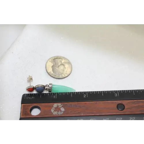 WK WHITNEY KELLEY .925 S.S. JADEITE LAPIS LAZULI RED AGATE Dangles