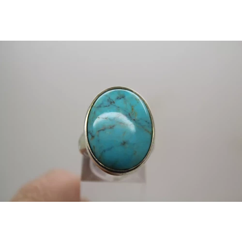 WK WHITNEY KELLEY .925 Sterling Silver large TURQUOISE ring size 7.5