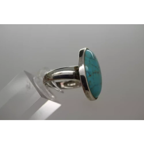 WK WHITNEY KELLEY .925 Sterling Silver large TURQUOISE ring size 7.5
