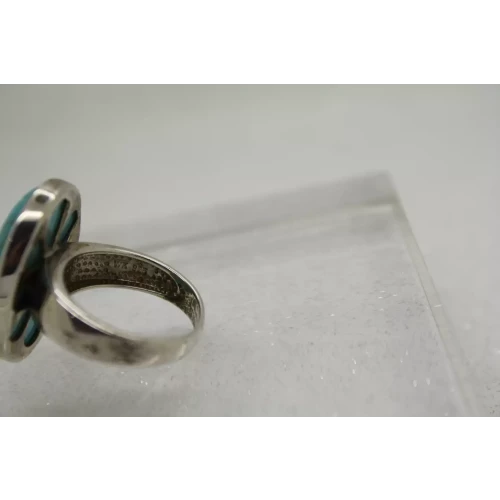 WK WHITNEY KELLEY .925 Sterling Silver large TURQUOISE ring size 7.5