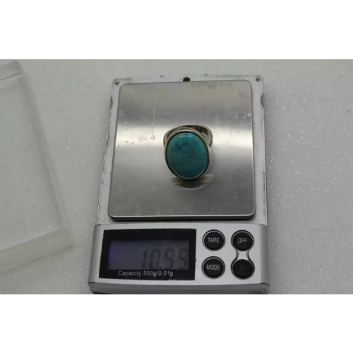 WK WHITNEY KELLEY .925 Sterling Silver large TURQUOISE ring size 7.5
