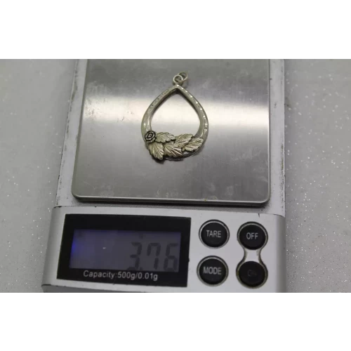 WMCO WHEELER .925 S.S. TEARDROP FLORAL DESIGN pendant