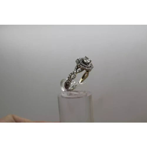 ZAC POSEN TRULY 14k W.G. .25Ctr. .66ctw DIAMOND DOUBLE HALO 